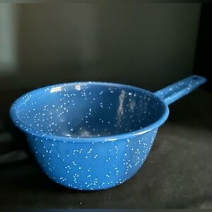 Enamel Sauce Pan Blue And White Speckled Enamelware Camping Cookware Vintage